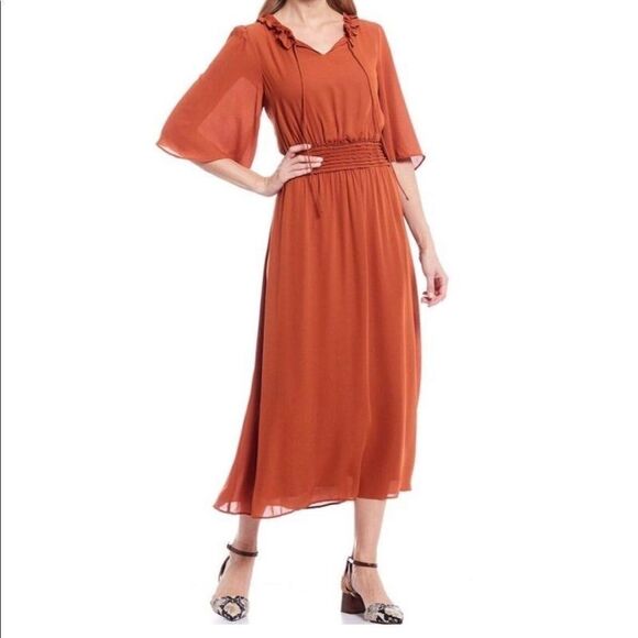 New Gibson Latimer Spice Brown Boho Dress XL - Picture 1 of 10